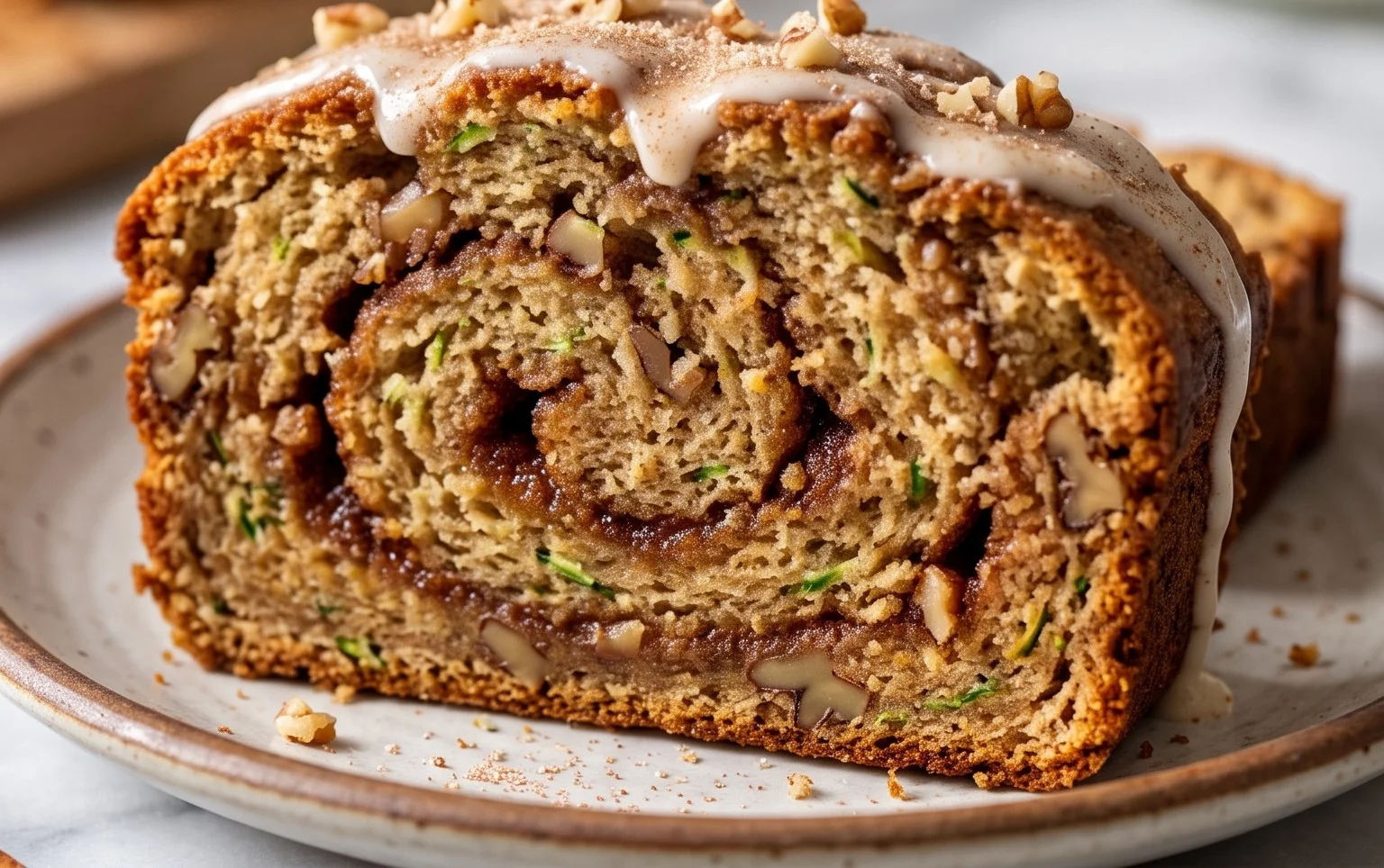 Moist and Delicious Cinnamon Swirl Zucchini Bread