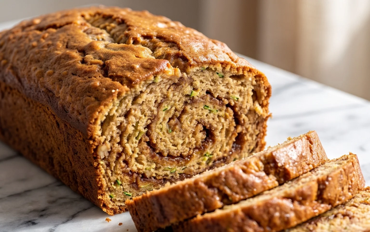 Moist and Delicious Cinnamon Swirl Zucchini Bread