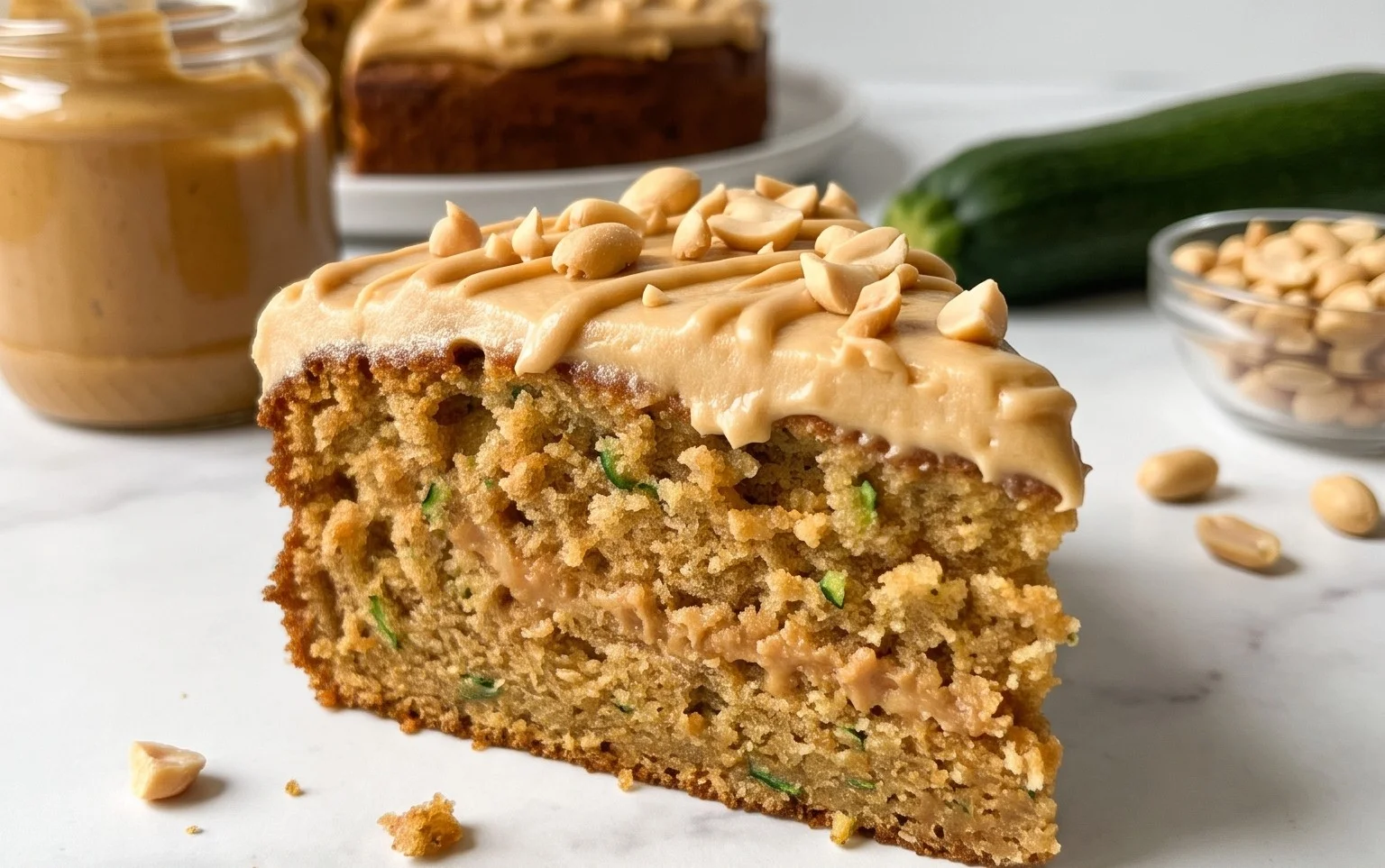 Moist Peanut Butter Zucchini Cake Recipe
