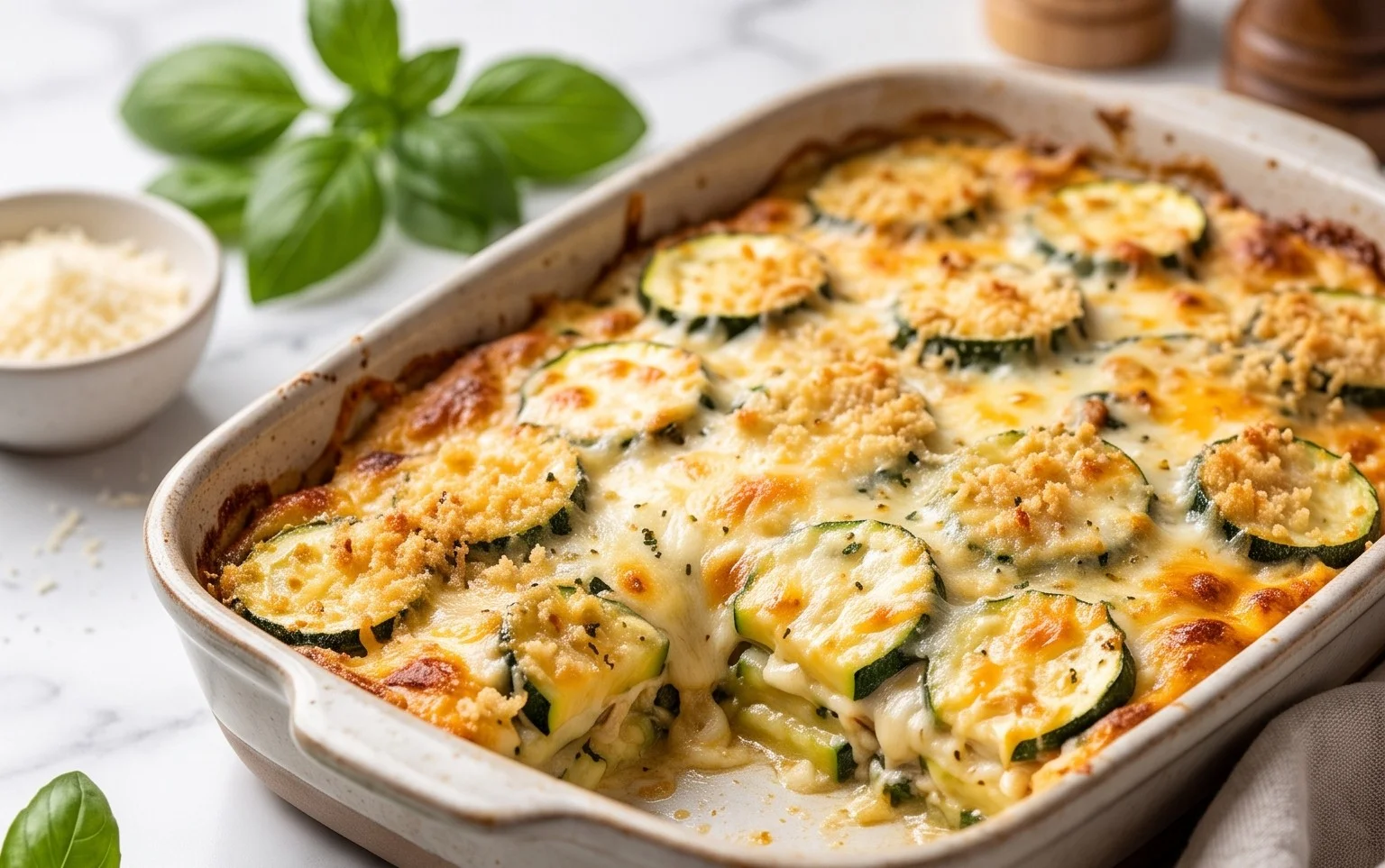 Cheesy Baked Zucchini Casserole